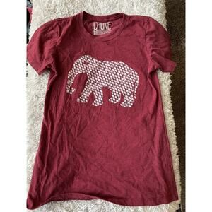 Choke Junior Sz. M Burgundy Elephant Tee. Cute, Fun